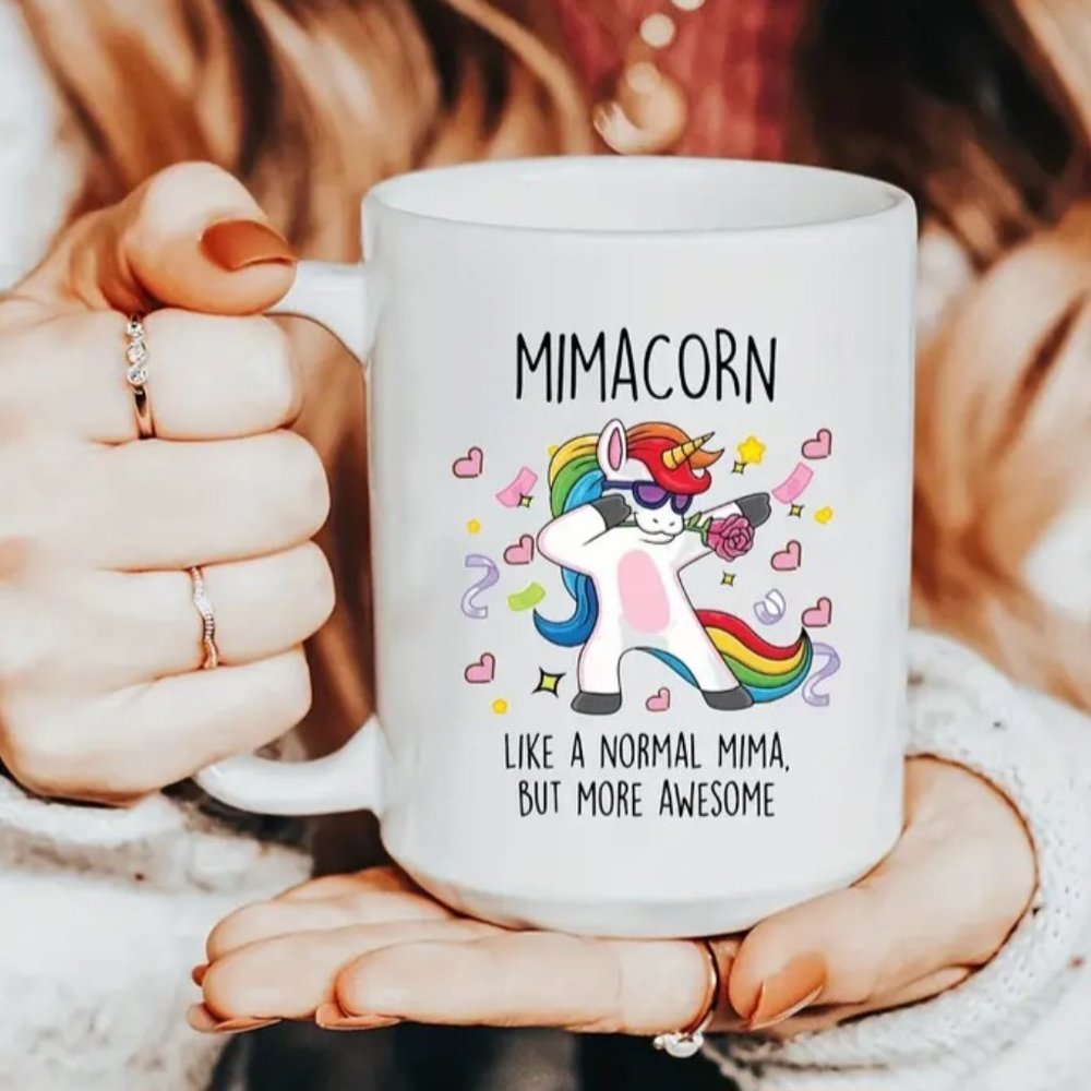 NEW  Funny Mimacorn coffee mug, 15 Fluid oz. Funny gag gift for women